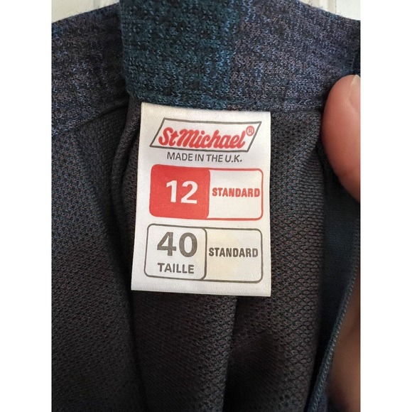 Vintage St Michael Pleated Skirt Size 12 US UK 40 Gray Plaid Academia Collegiate - Picture 4 of 4